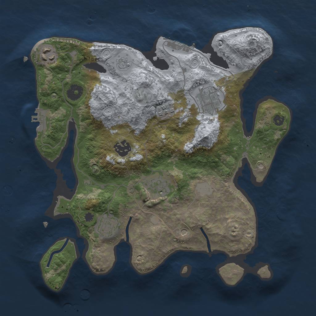 Rust Map: Procedural Map, Size: 3000, Seed: 75962382, 13 Monuments