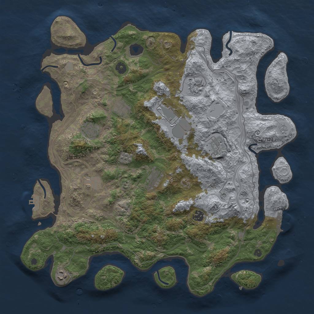 Rust Map: Procedural Map, Size: 4260, Seed: 1028989873, 17 Monuments