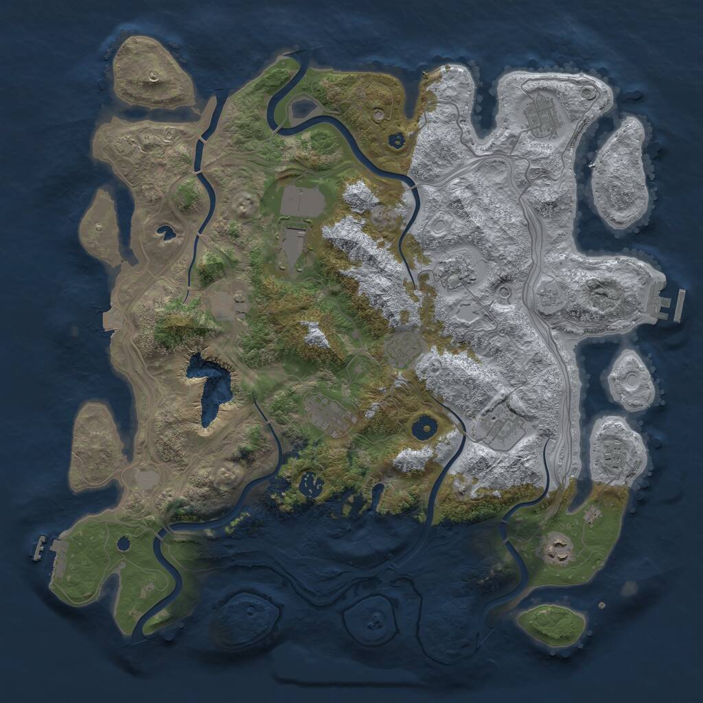 Rust Map: Procedural Map, Size: 4260, Seed: 1028989873, 16 Monuments