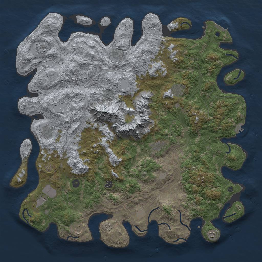 Rust Map: Procedural Map, Size: 5000, Seed: 545303051, 18 Monuments
