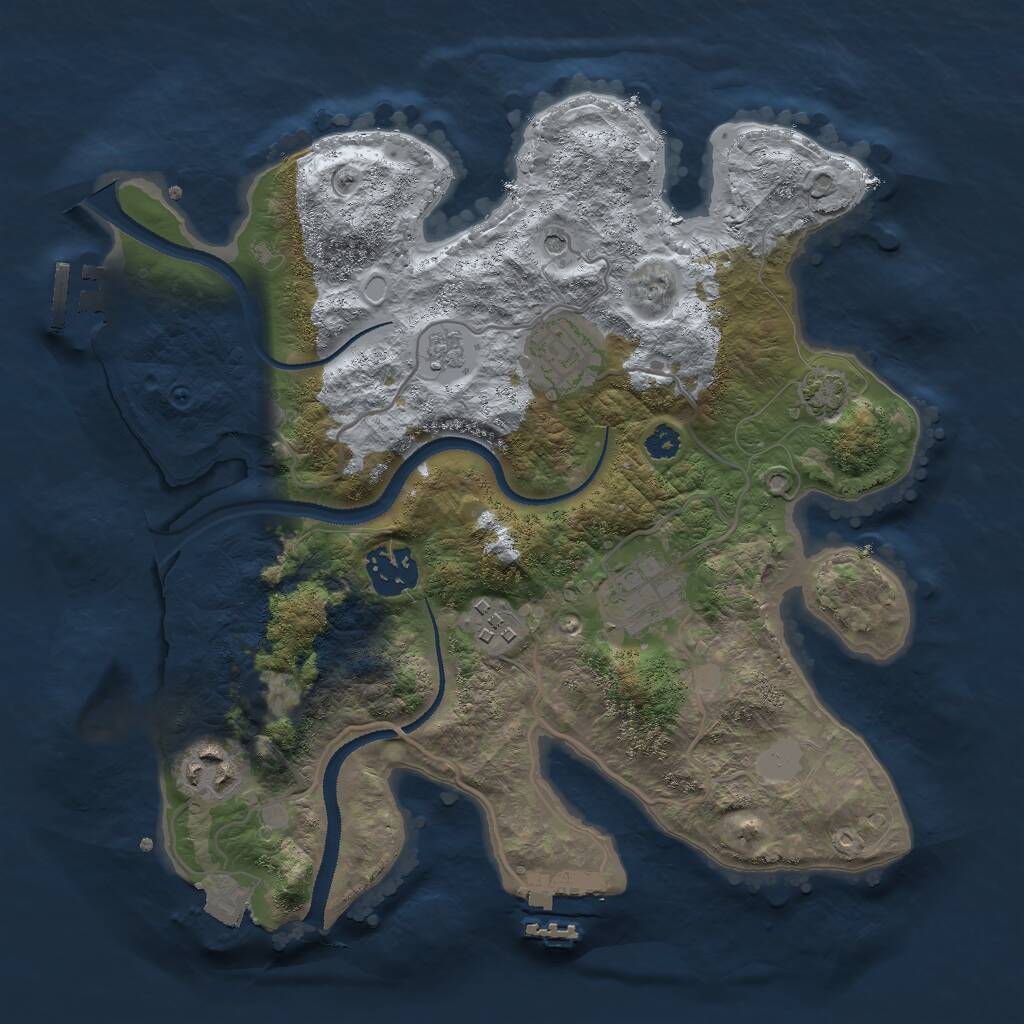 Rust Map: Procedural Map, Size: 3000, Seed: 1276626173, 11 Monuments