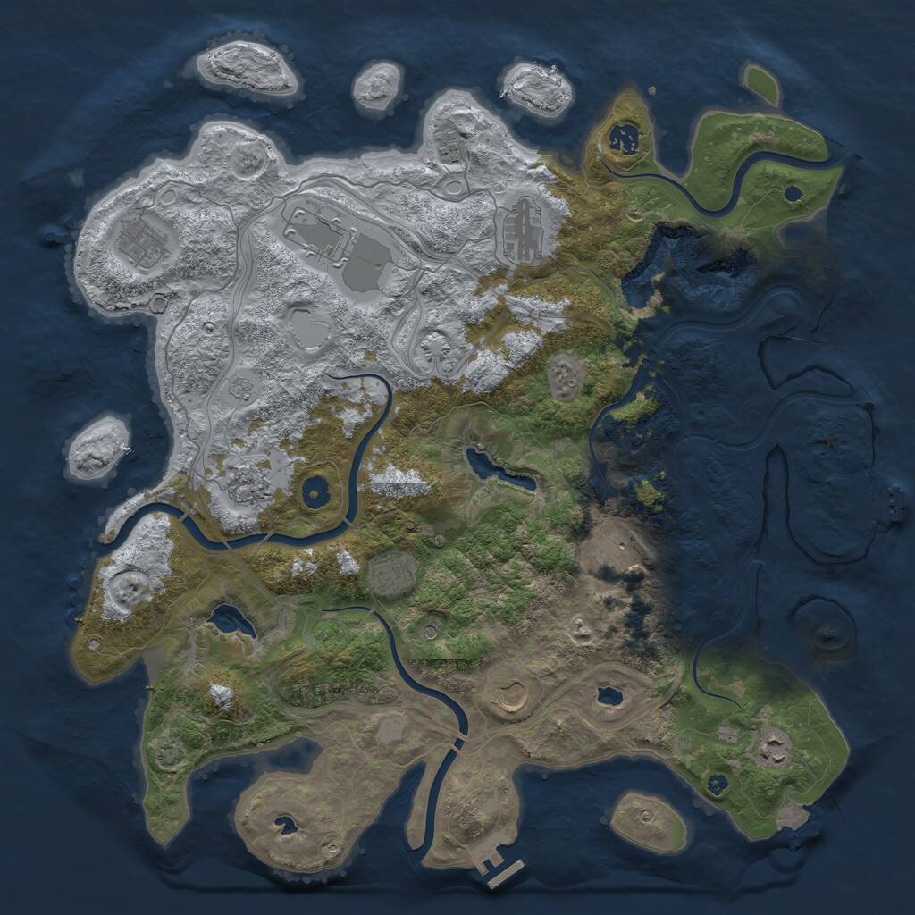 Rust Map: Procedural Map, Size: 4500, Seed: 1352815400, 16 Monuments