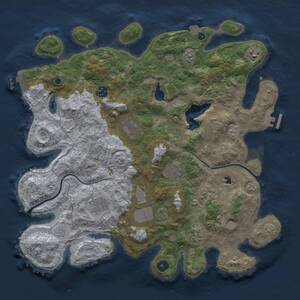 Thumbnail Rust Map: Procedural Map, Size: 4000, Seed: 1222, 14 Monuments