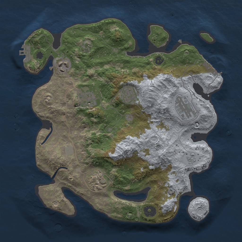 Rust Map: Procedural Map, Size: 3000, Seed: 1614065407, 11 Monuments