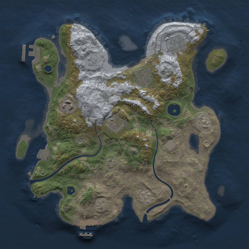 Rust Map: Procedural Map, Size: 3000, Seed: 21359, 11 Monuments