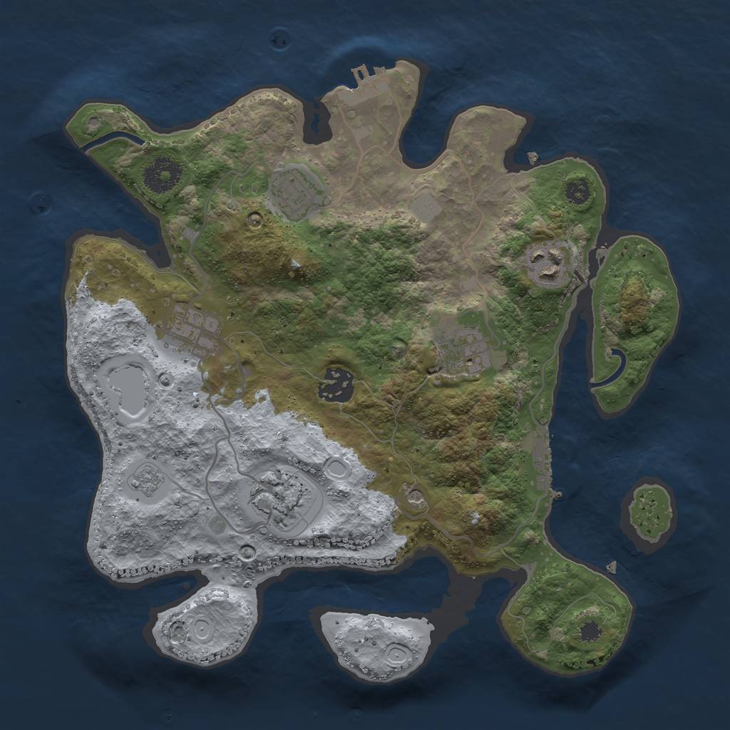 Rust Map: Procedural Map, Size: 3000, Seed: 17479, 13 Monuments