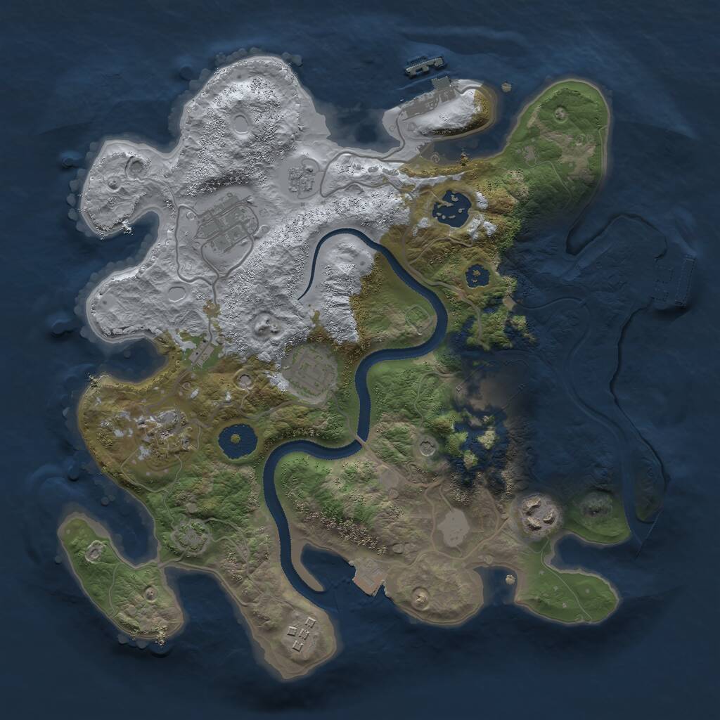 Rust Map: Procedural Map, Size: 3000, Seed: 17524, 13 Monuments
