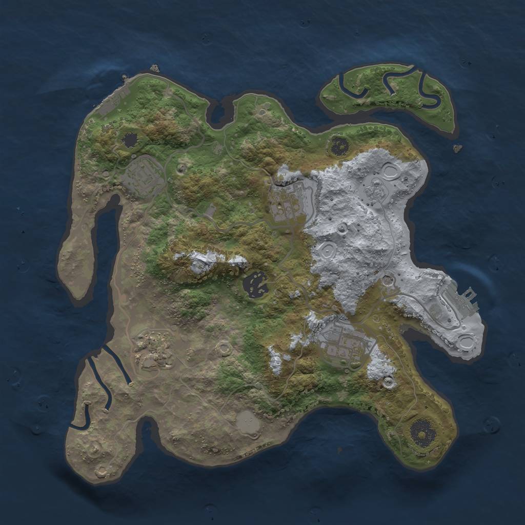 Rust Map: Procedural Map, Size: 3000, Seed: 4891, 12 Monuments