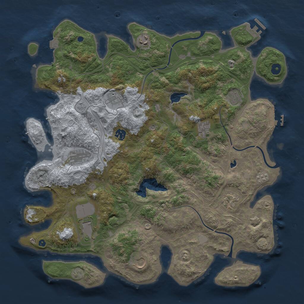 Rust Map: Procedural Map, Size: 4250, Seed: 1168915302, 16 Monuments
