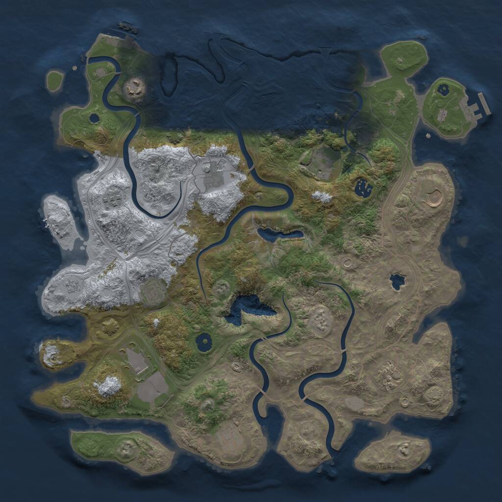 Rust Map: Procedural Map, Size: 4250, Seed: 1168915302, 16 Monuments