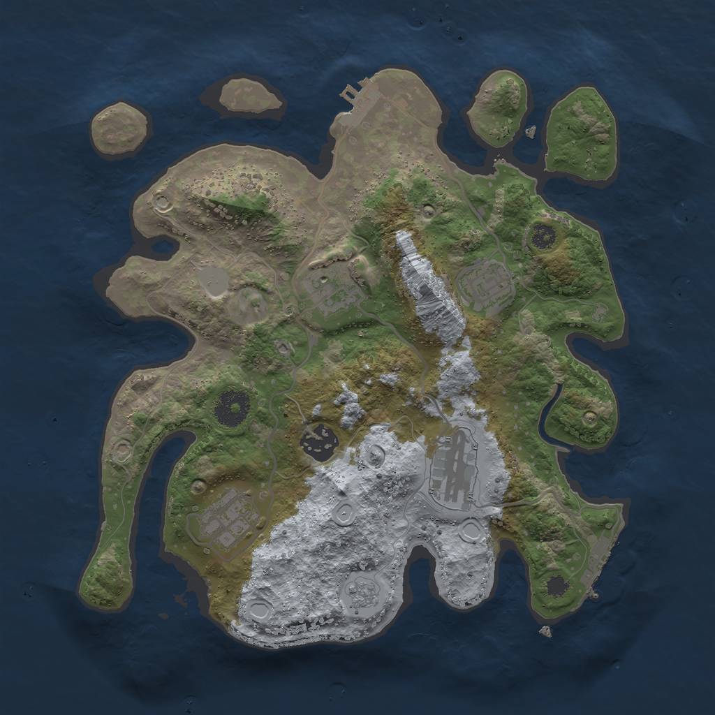 Rust Map: Procedural Map, Size: 3000, Seed: 11685, 11 Monuments
