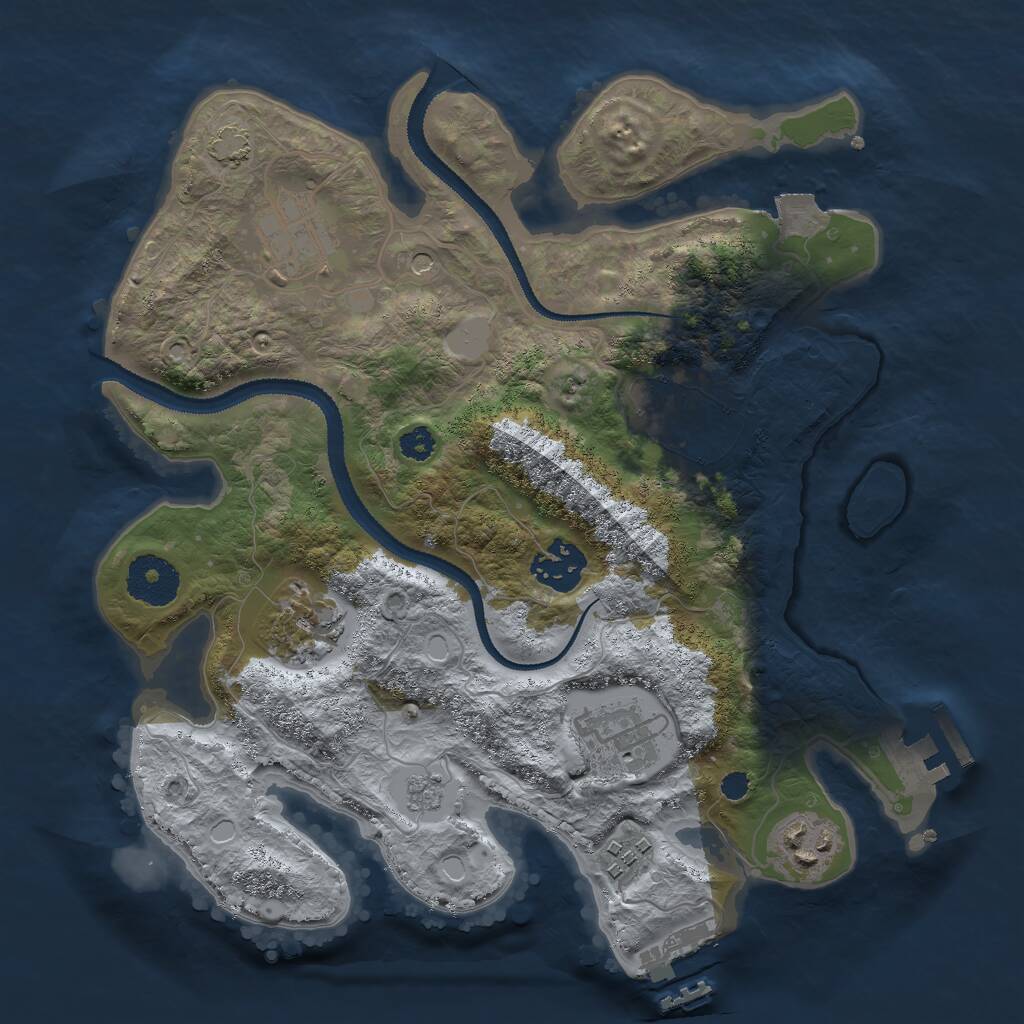 Rust Map: Procedural Map, Size: 3000, Seed: 3124, 13 Monuments