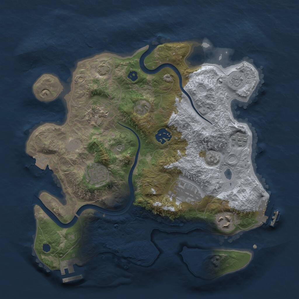 Rust Map: Procedural Map, Size: 3000, Seed: 1945271184, 12 Monuments