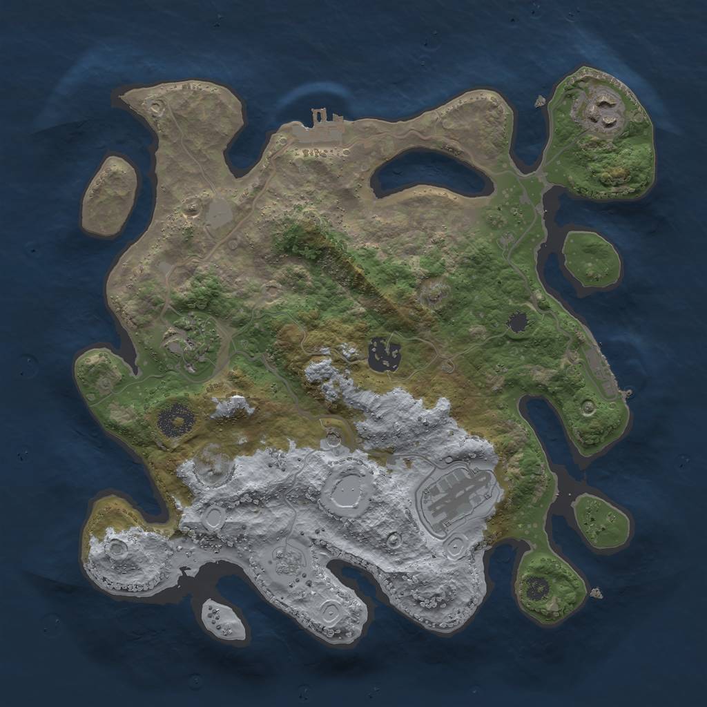 Rust Map: Procedural Map, Size: 3000, Seed: 6068, 11 Monuments