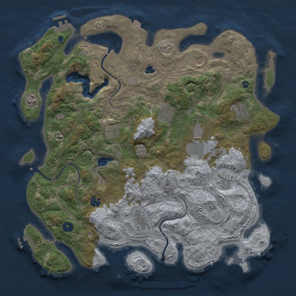 Rust Map: Procedural Map, Size: 4250, Seed: 23256, 16 Monuments