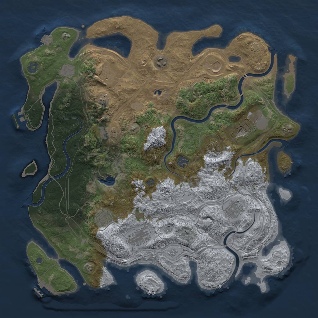 Rust Map: Procedural Map, Size: 4250, Seed: 23256, 19 Monuments