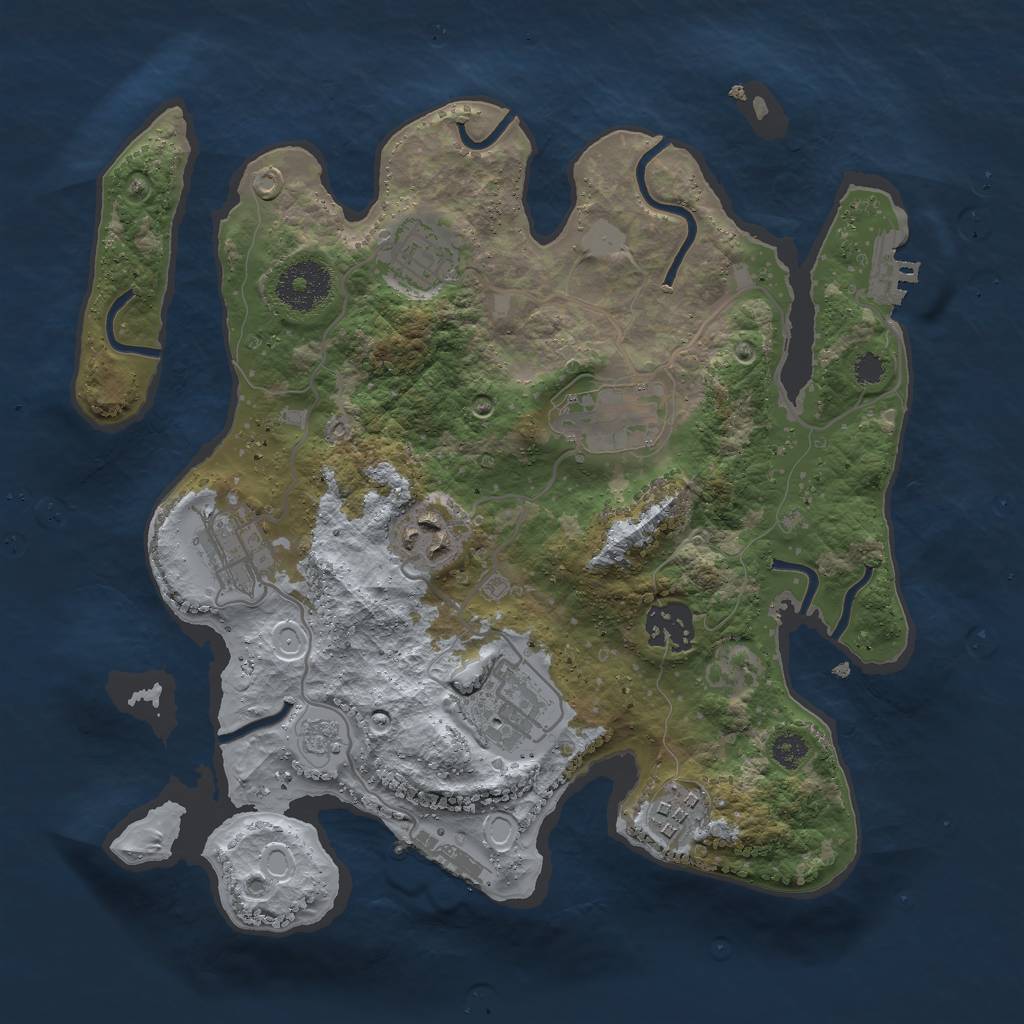 Rust Map: Procedural Map, Size: 3000, Seed: 19181, 13 Monuments