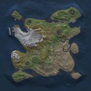 Thumbnail Rust Map: Procedural Map, Size: 2500, Seed: 8008135, 6 Monuments