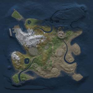 Thumbnail Rust Map: Procedural Map, Size: 2500, Seed: 8008135, 7 Monuments