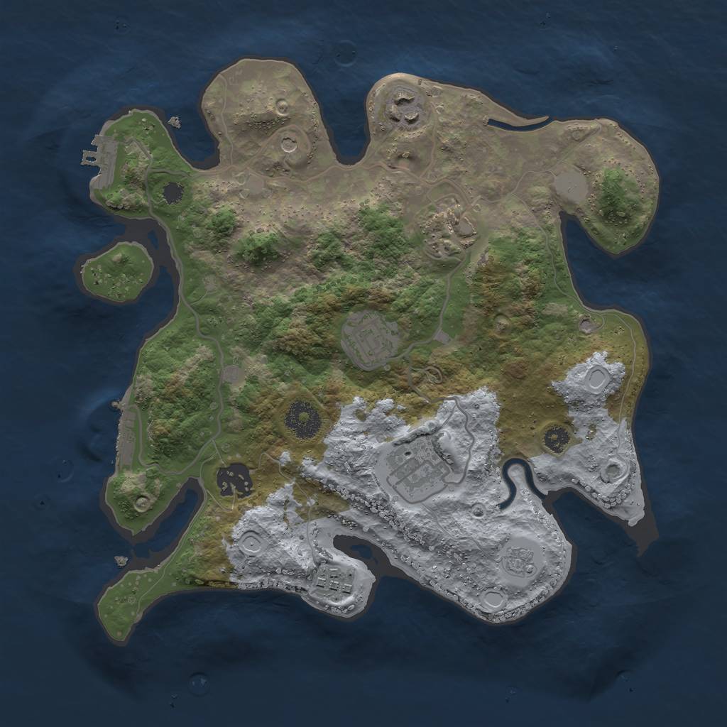 Rust Map: Procedural Map, Size: 3000, Seed: 11834, 13 Monuments
