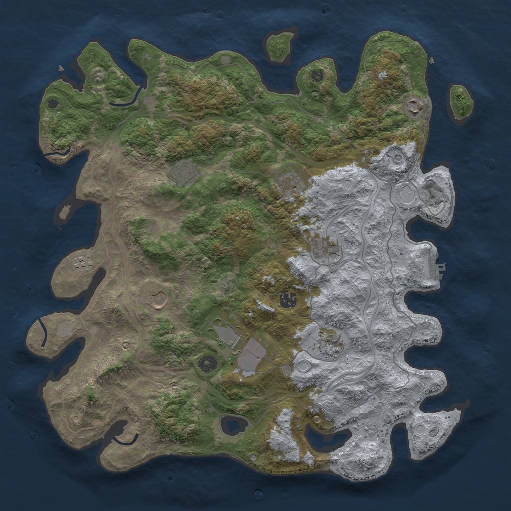 Rust Map: Procedural Map, Size: 4250, Seed: 19001, 15 Monuments