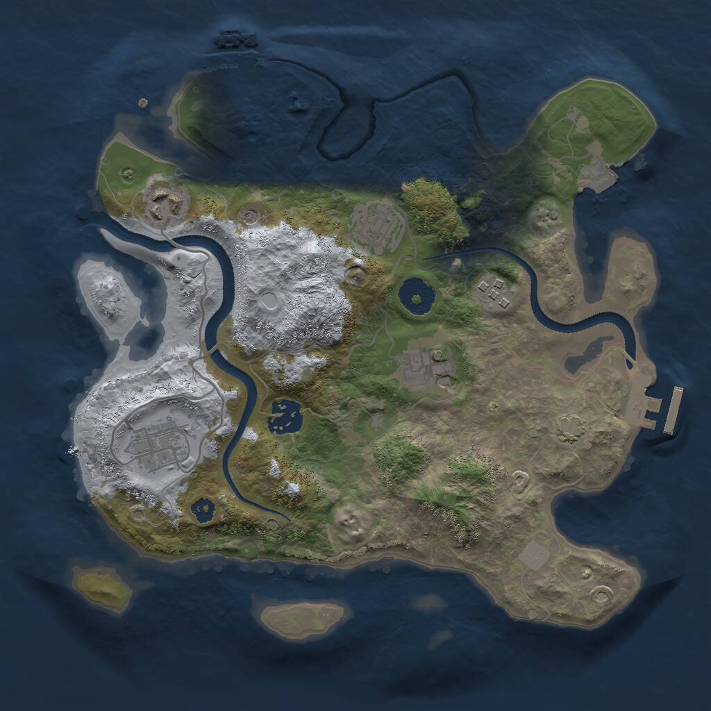 Rust Map: Procedural Map, Size: 3000, Seed: 23635, 11 Monuments