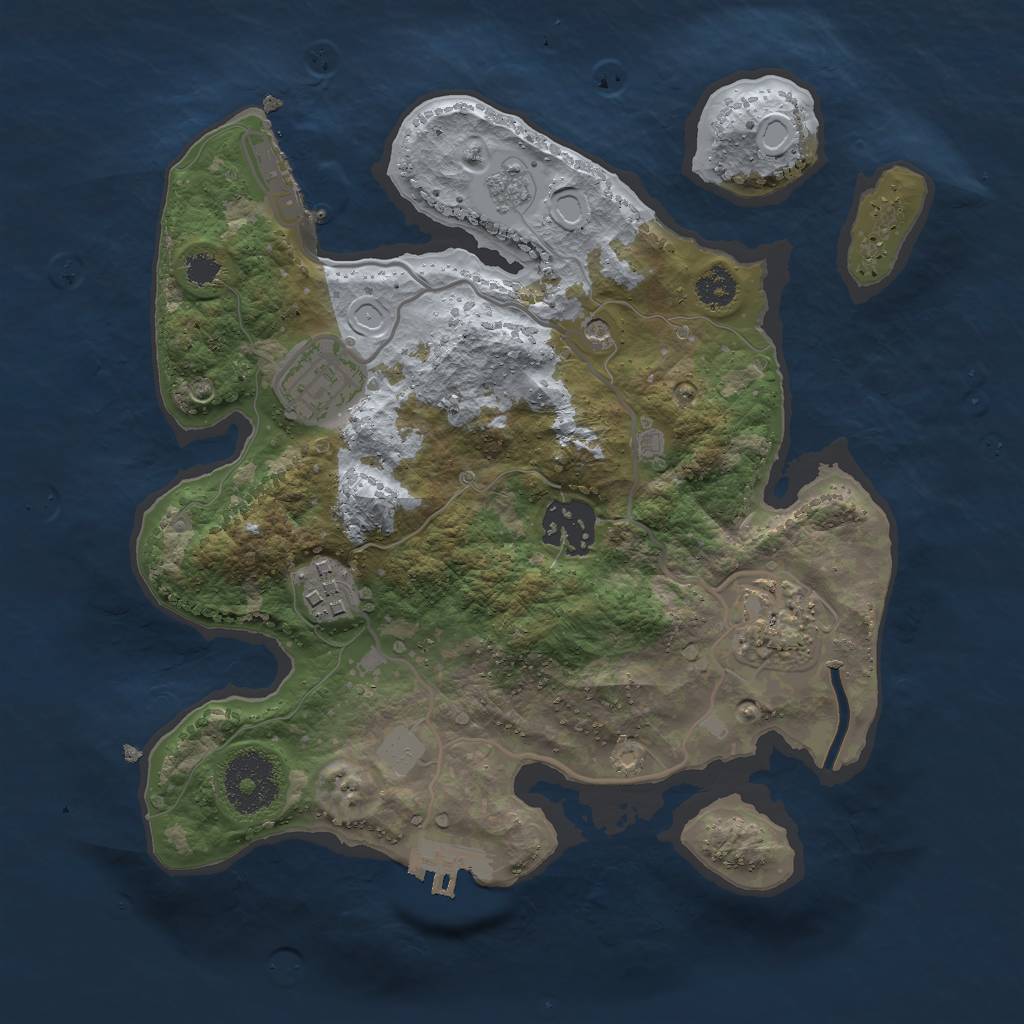 Rust Map: Procedural Map, Size: 2700, Seed: 1885467841, 11 Monuments