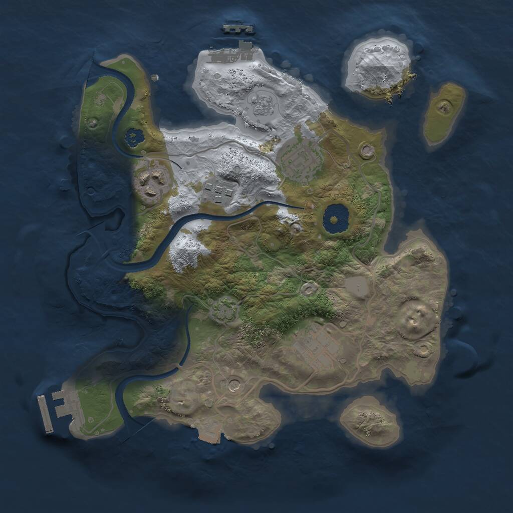 Rust Map: Procedural Map, Size: 2700, Seed: 1885467841, 10 Monuments