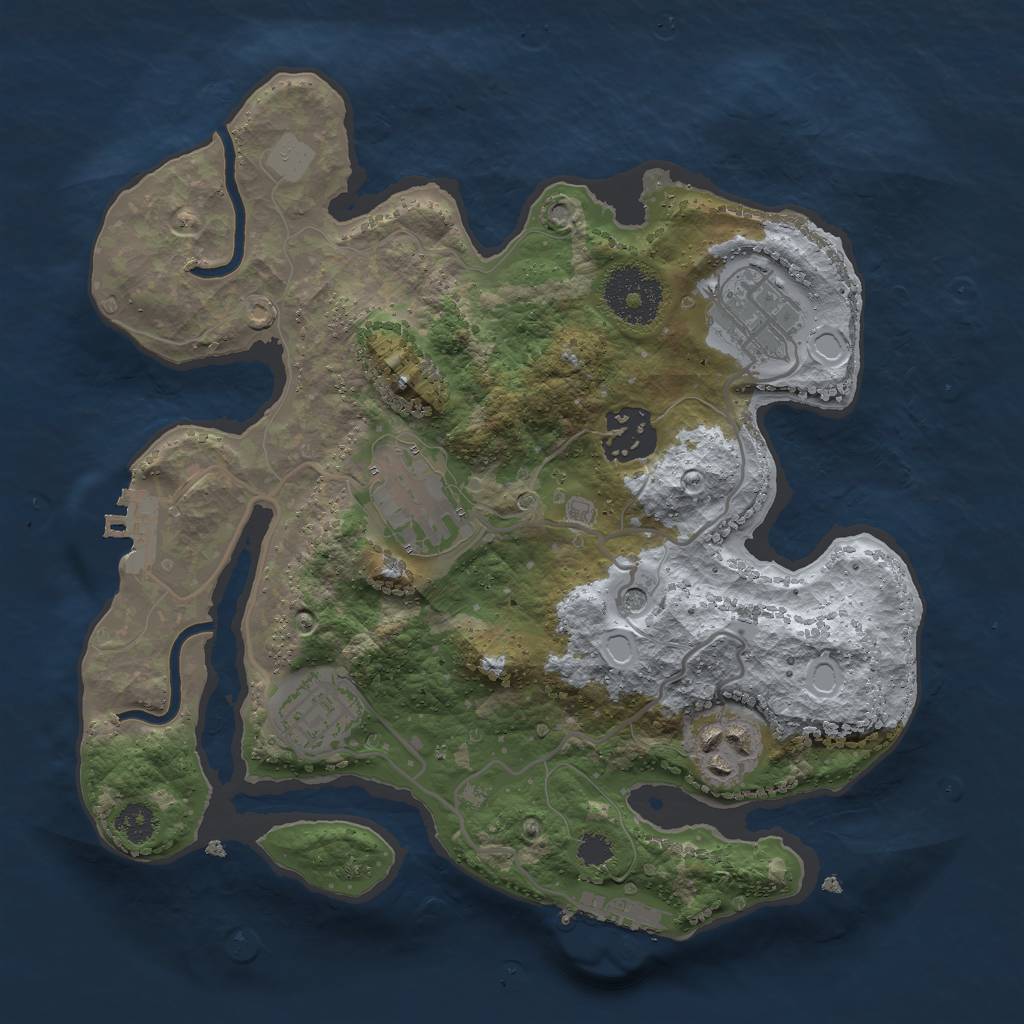 Rust Map: Procedural Map, Size: 2700, Seed: 1834946849, 11 Monuments