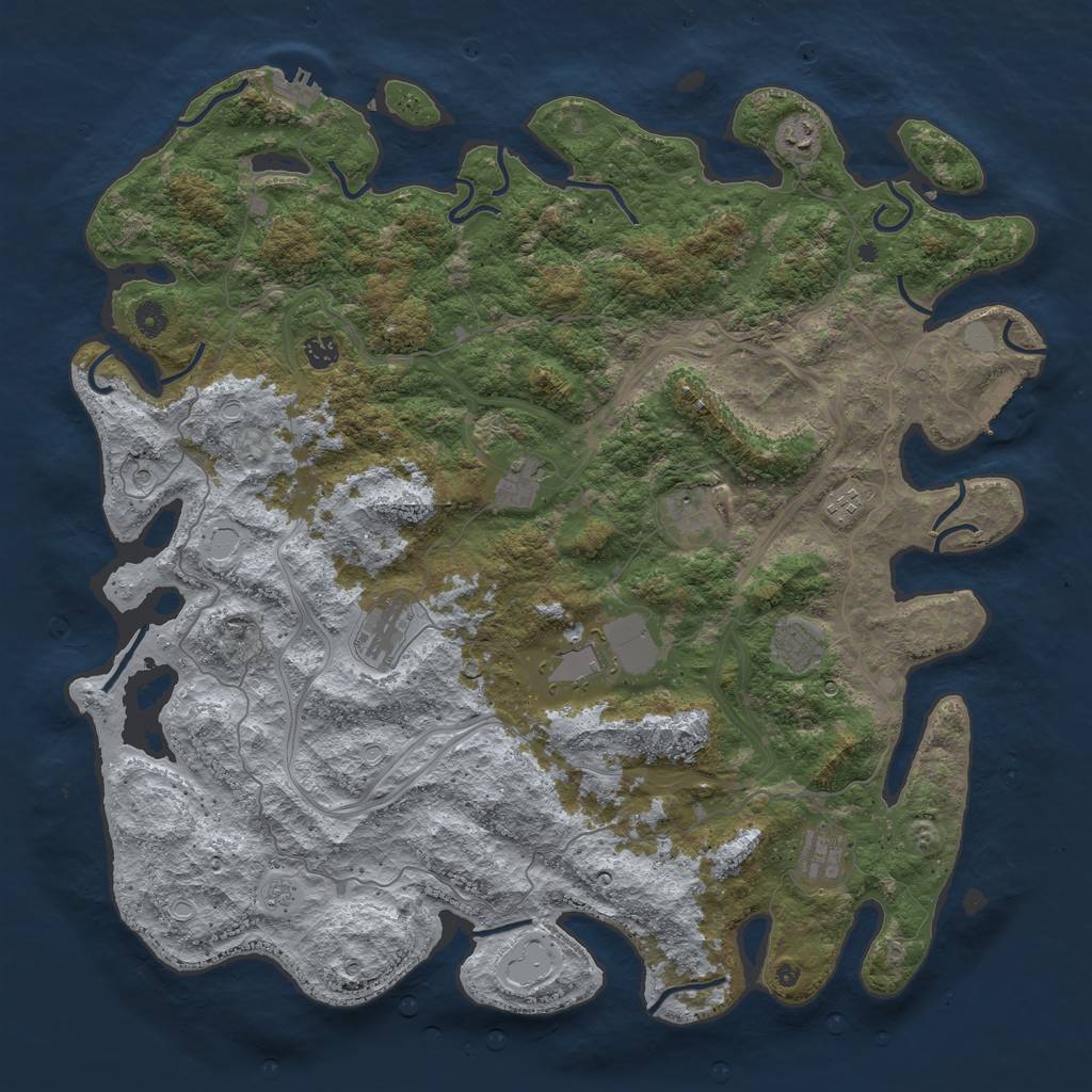 Rust Map: Procedural Map, Size: 4800, Seed: 978580547, 16 Monuments