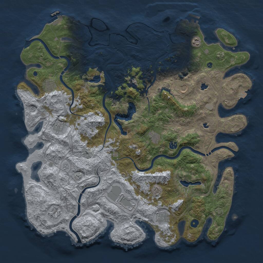 Rust Map: Procedural Map, Size: 4800, Seed: 978580547, 16 Monuments