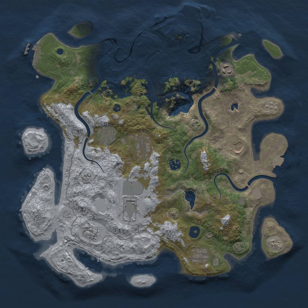 Rust Map: Procedural Map, Size: 4000, Seed: 9785, 15 Monuments