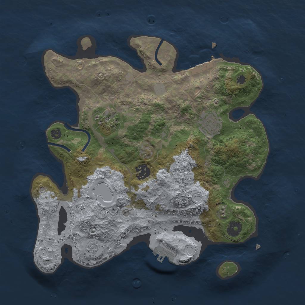 Rust Map: Procedural Map, Size: 3000, Seed: 6078243, 10 Monuments