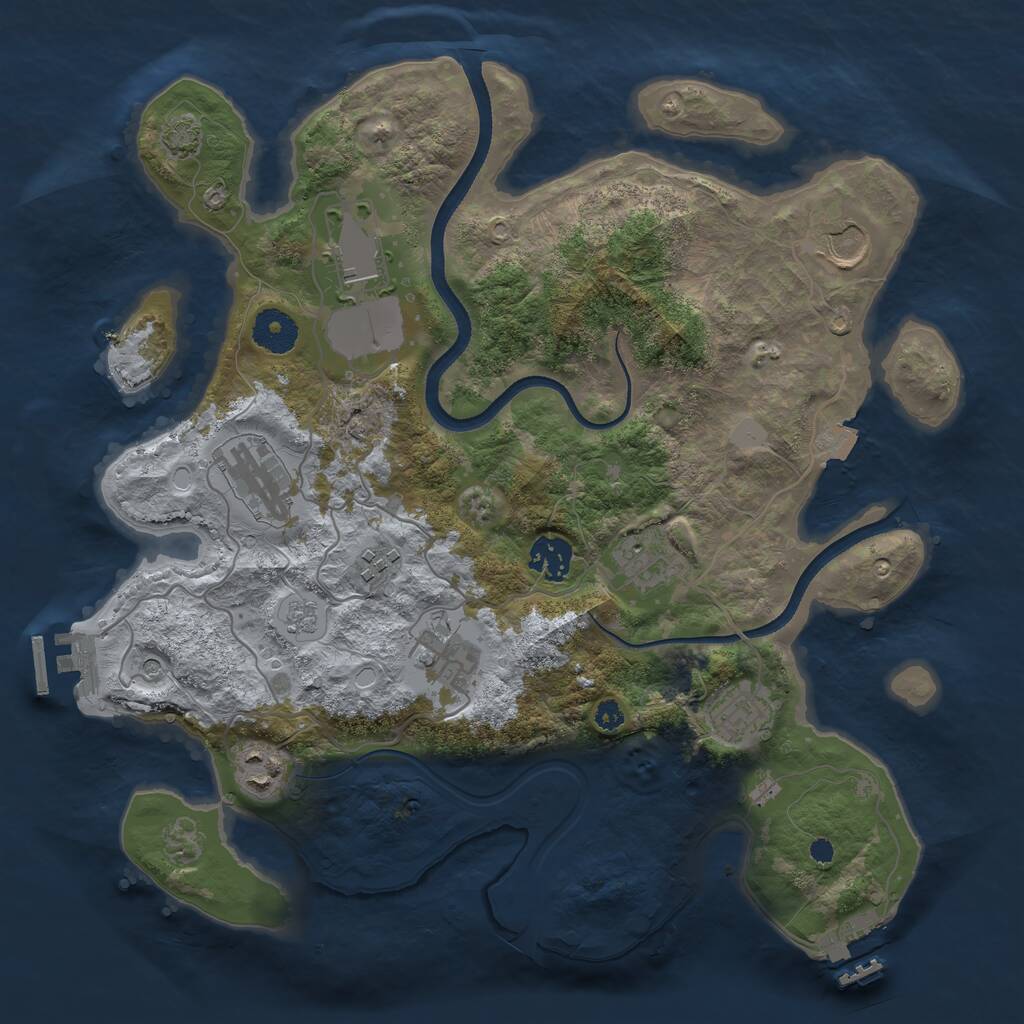 Rust Map: Procedural Map, Size: 3500, Seed: 1268638841, 15 Monuments