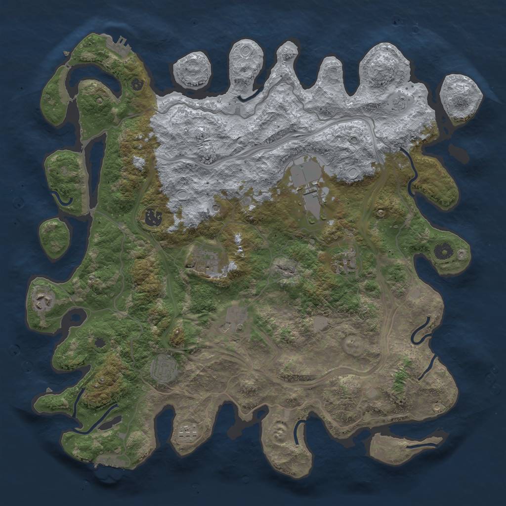 Rust Map: Procedural Map, Size: 4250, Seed: 1335856, 15 Monuments
