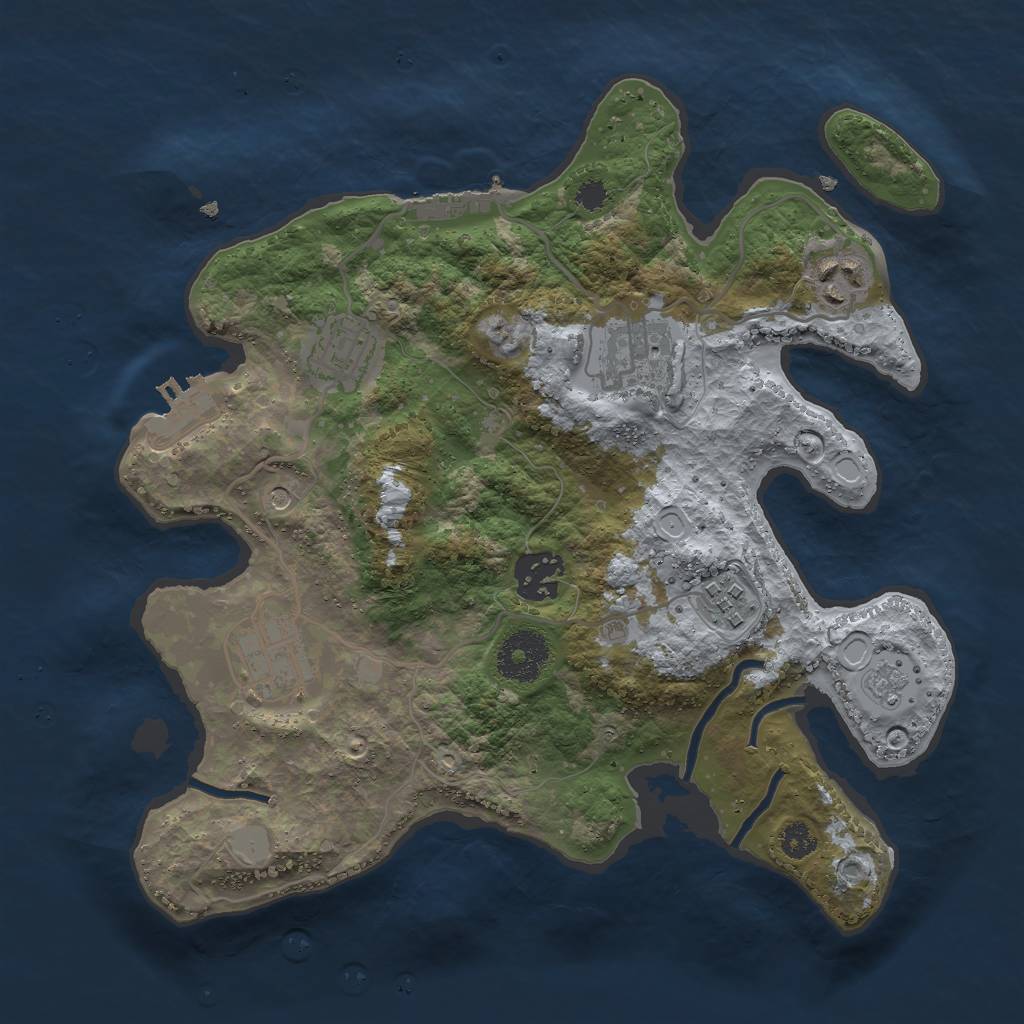 Rust Map: Procedural Map, Size: 3000, Seed: 18246, 13 Monuments