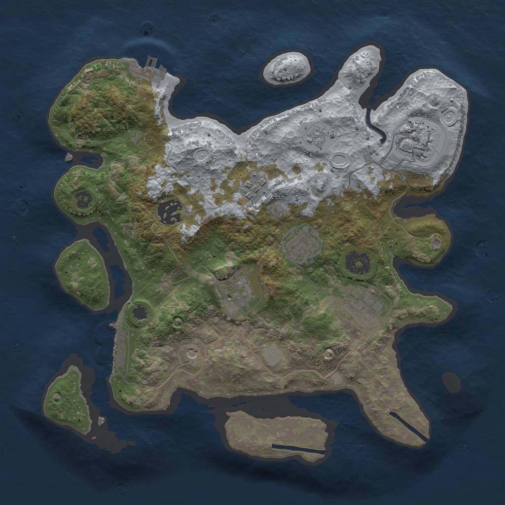 Rust Map: Procedural Map, Size: 3000, Seed: 19269, 13 Monuments