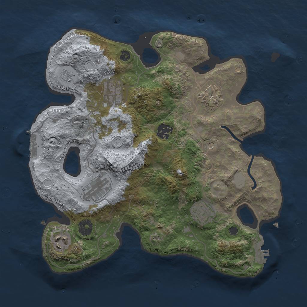 Rust Map: Procedural Map, Size: 3000, Seed: 14404, 13 Monuments