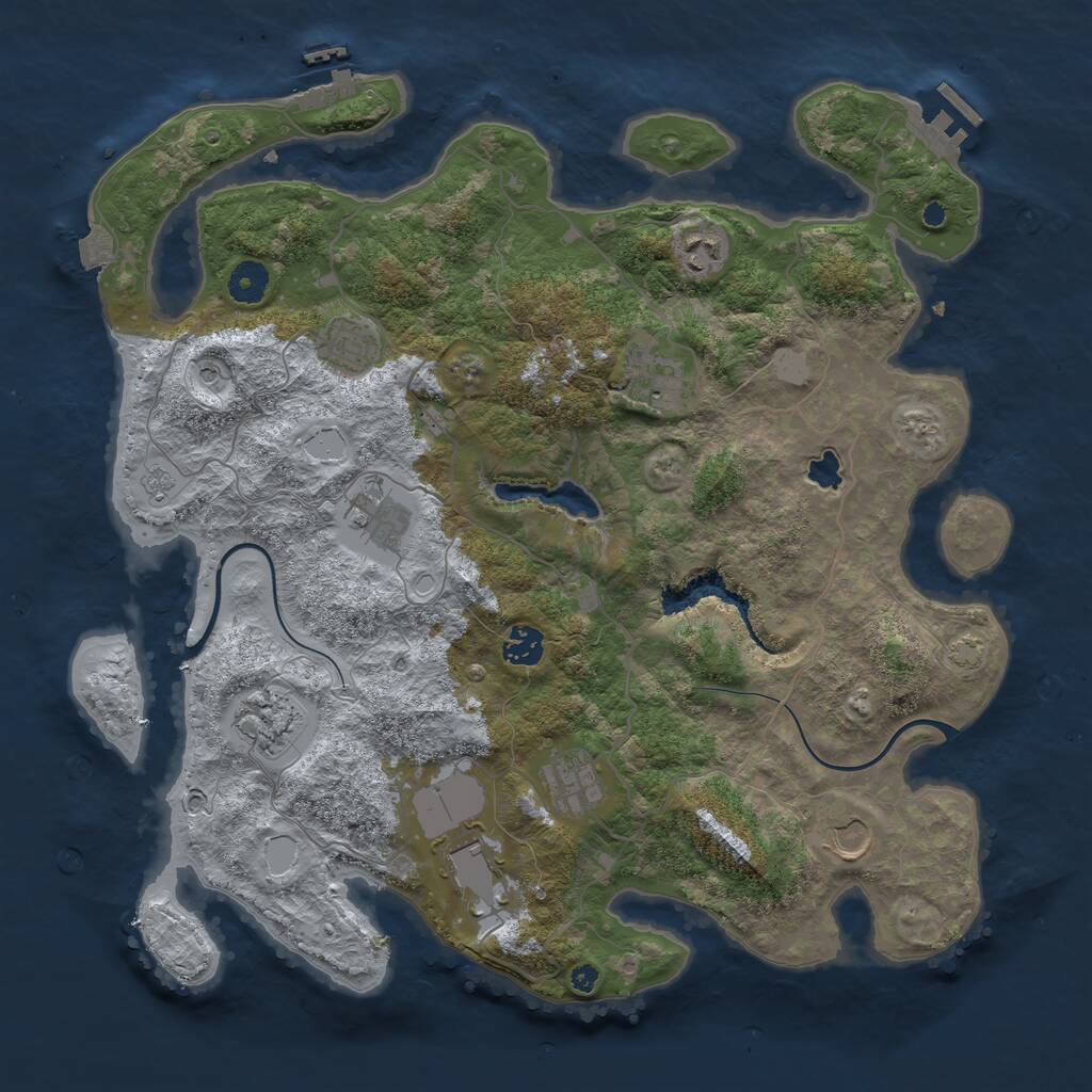 Rust Map: Procedural Map, Size: 4000, Seed: 214836775, 15 Monuments