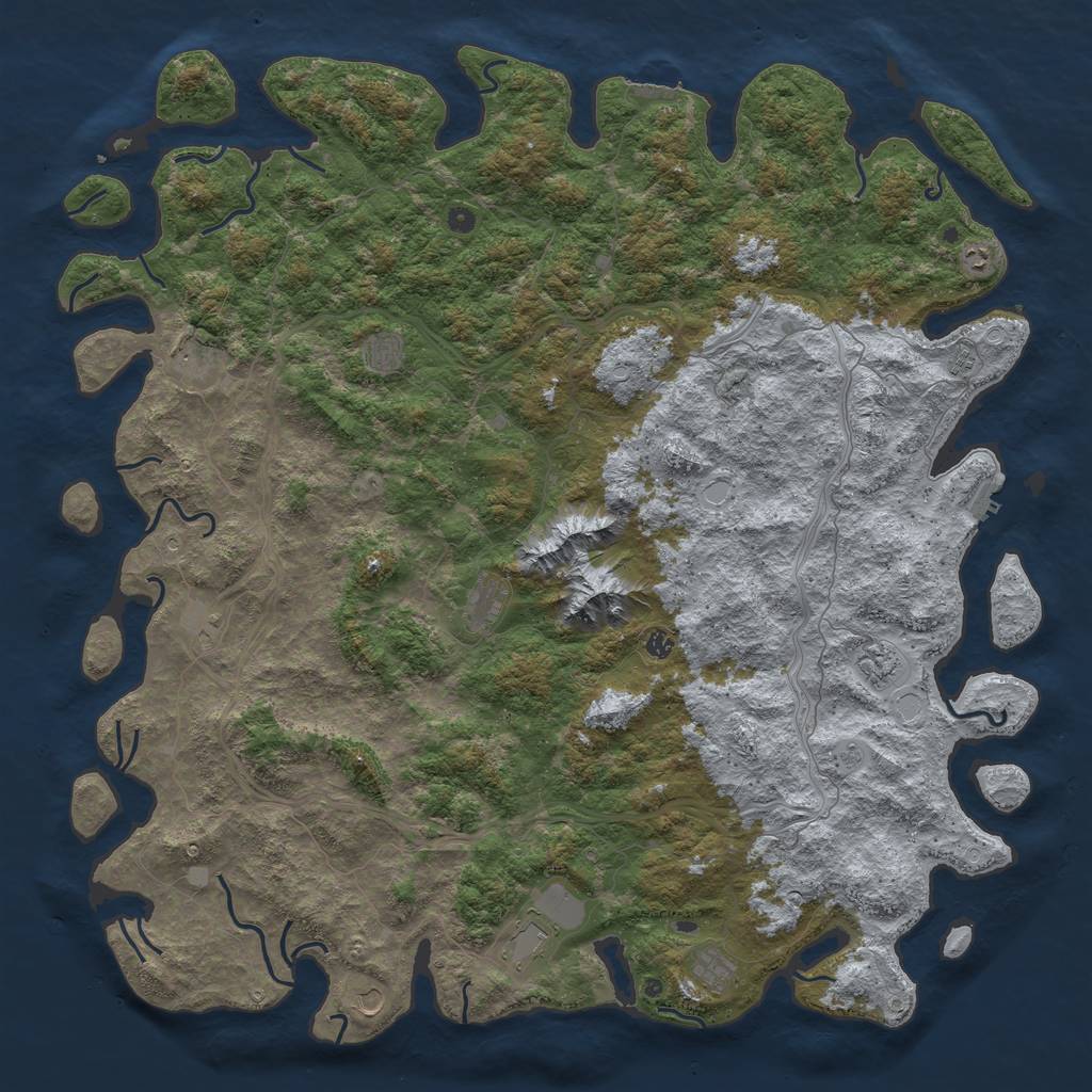 Rust Map: Procedural Map, Size: 6000, Seed: 3024589, 18 Monuments