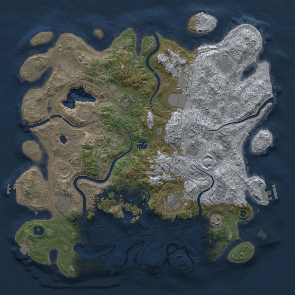 Rust Map: Procedural Map, Size: 4250, Seed: 1825471085, 16 Monuments