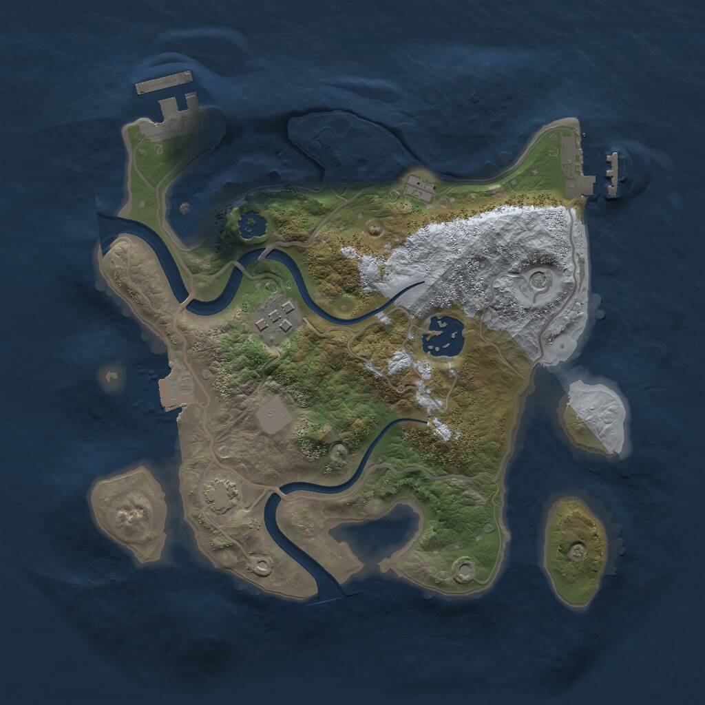 Rust Map: Procedural Map, Size: 2500, Seed: 133780085, 7 Monuments