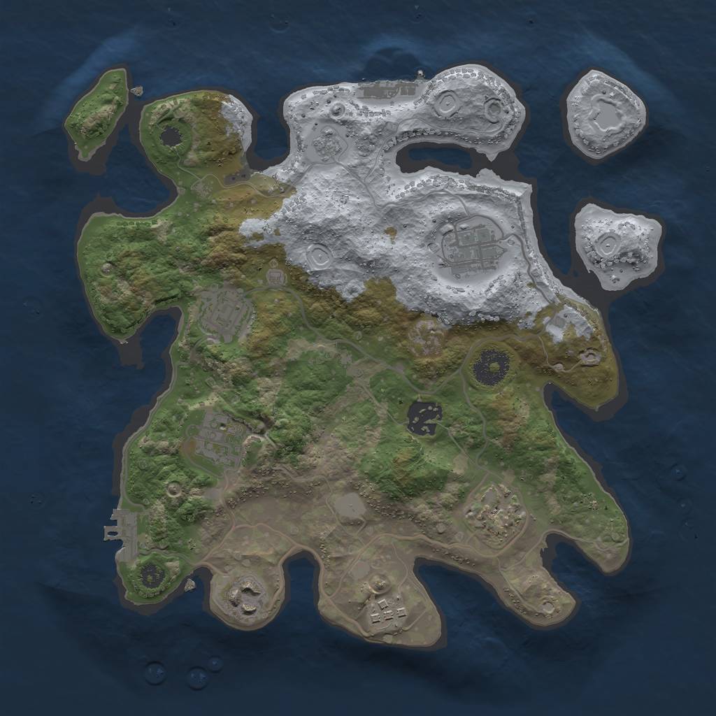 Rust Map: Procedural Map, Size: 3000, Seed: 1660063330, 13 Monuments