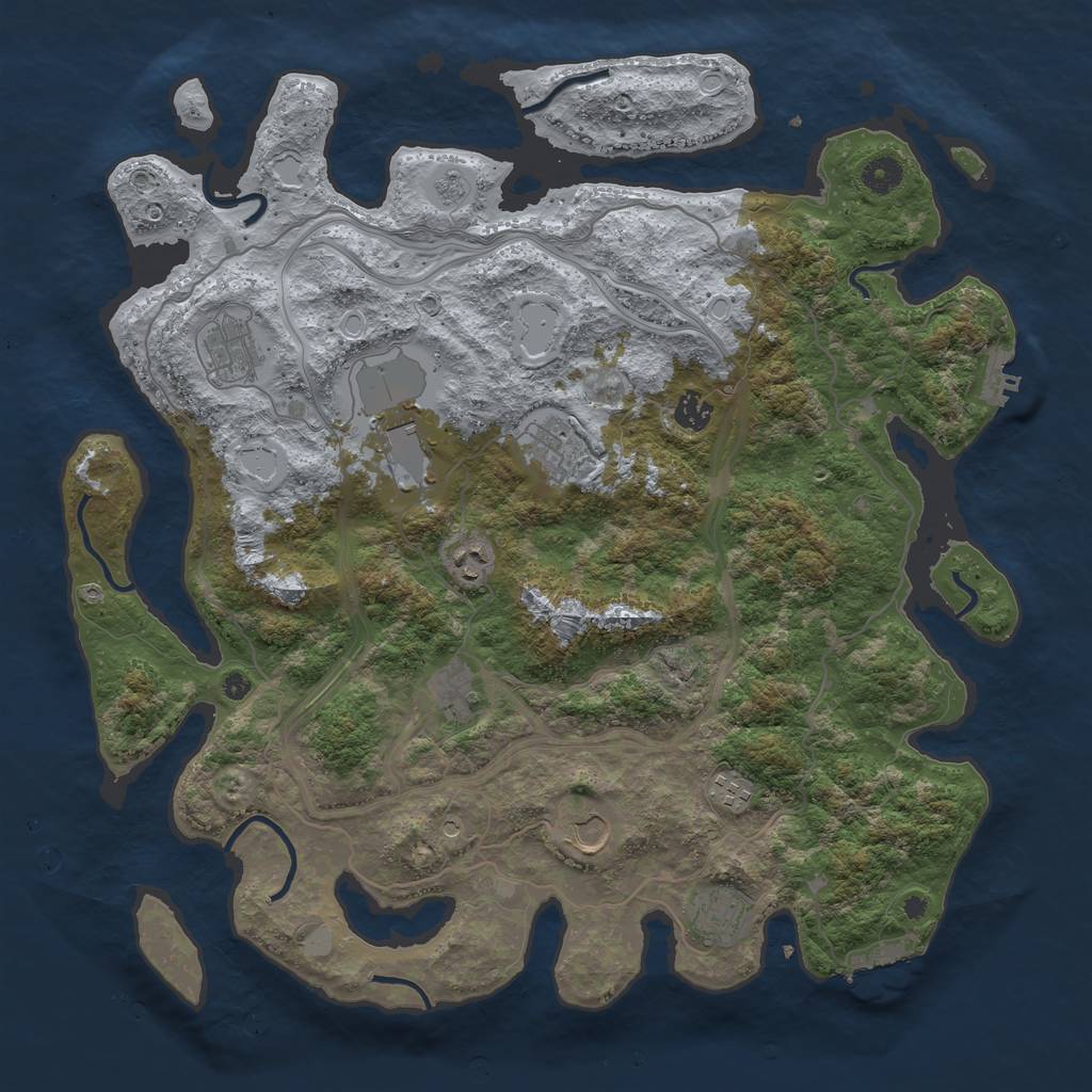 Rust Map: Procedural Map, Size: 4285, Seed: 1334161018, 16 Monuments