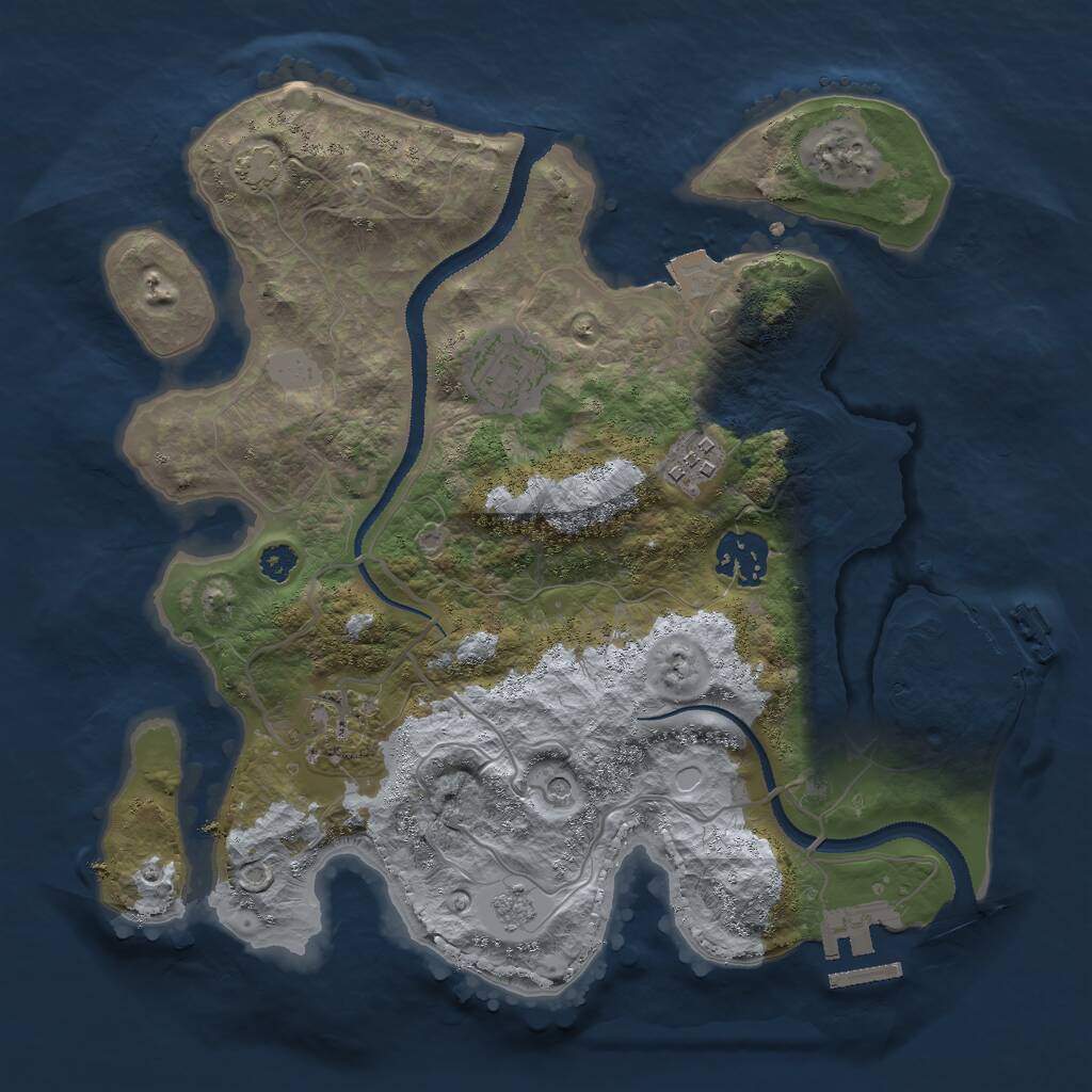 Rust Map: Procedural Map, Size: 3000, Seed: 1613069551, 10 Monuments