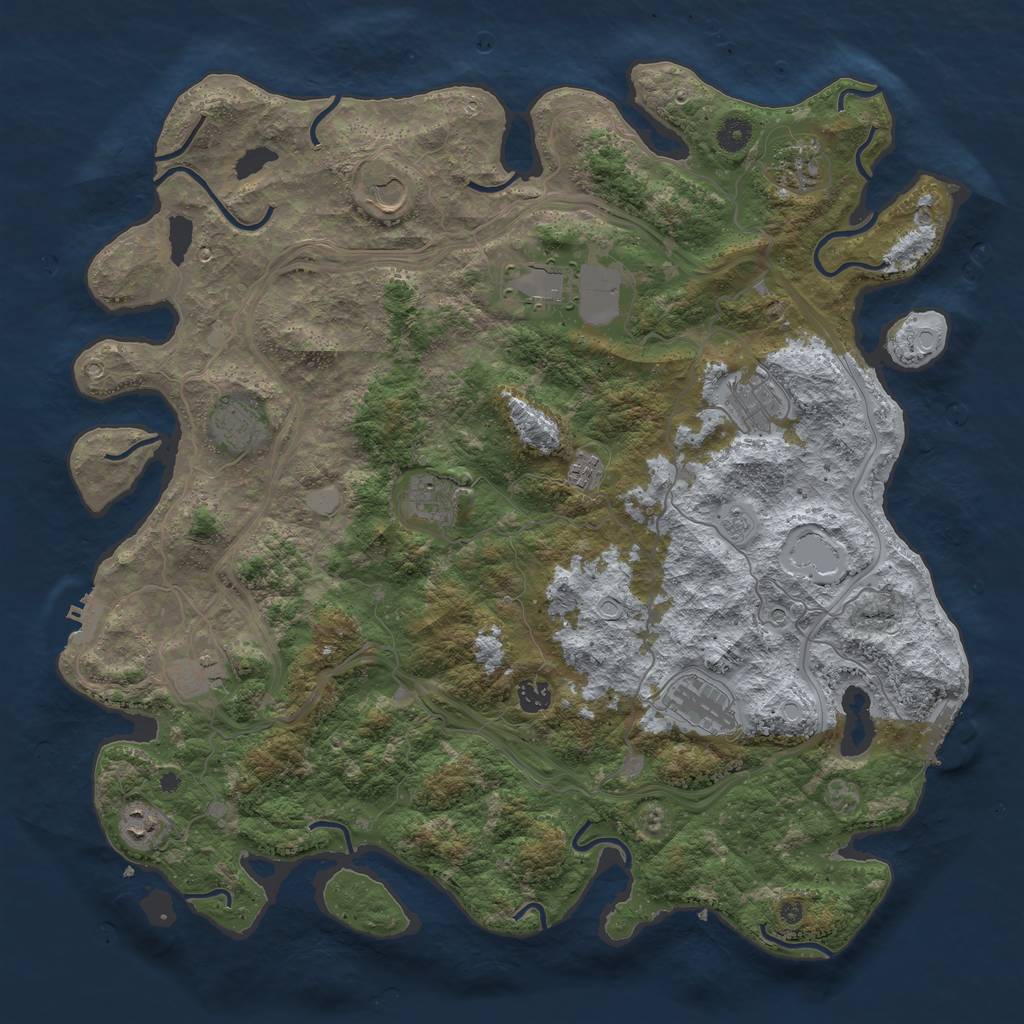Rust Map: Procedural Map, Size: 4500, Seed: 1127373456, 18 Monuments