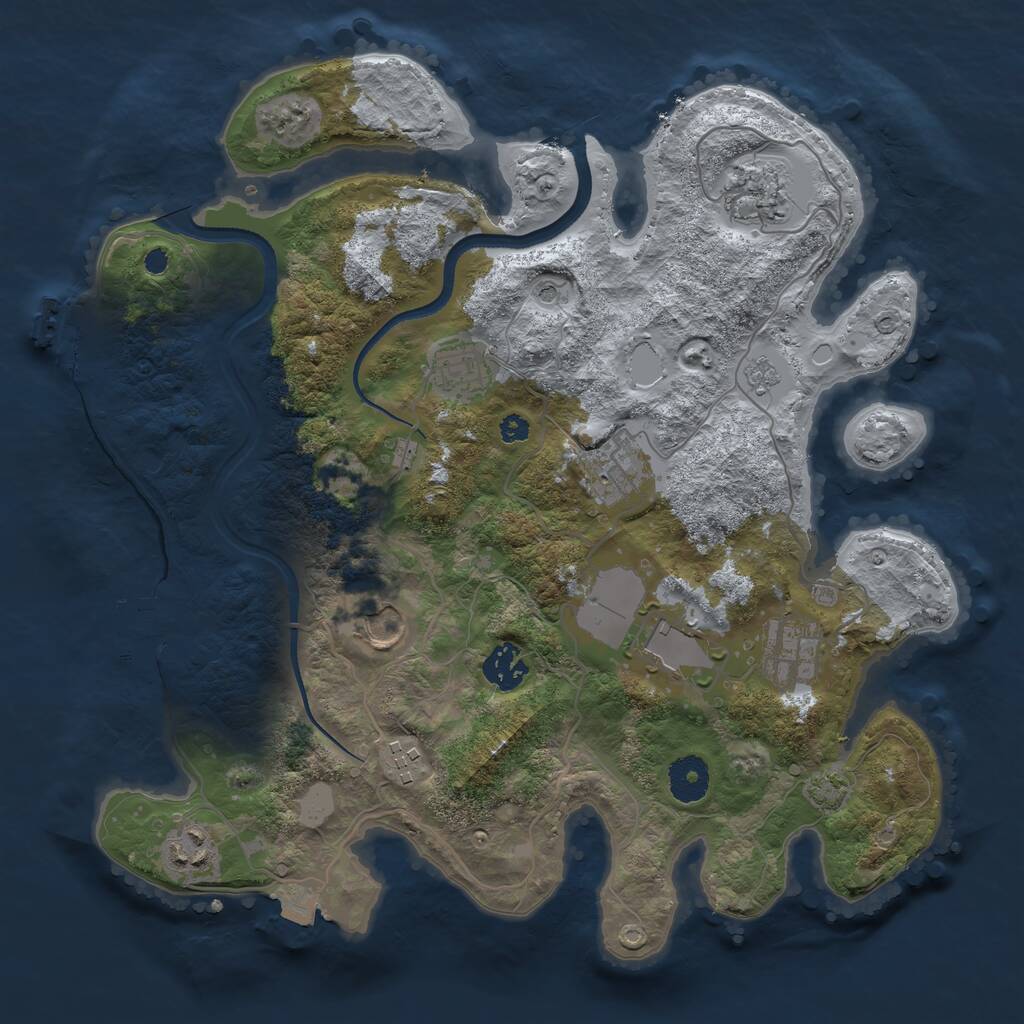 Rust Map: Procedural Map, Size: 3500, Seed: 376668458, 15 Monuments