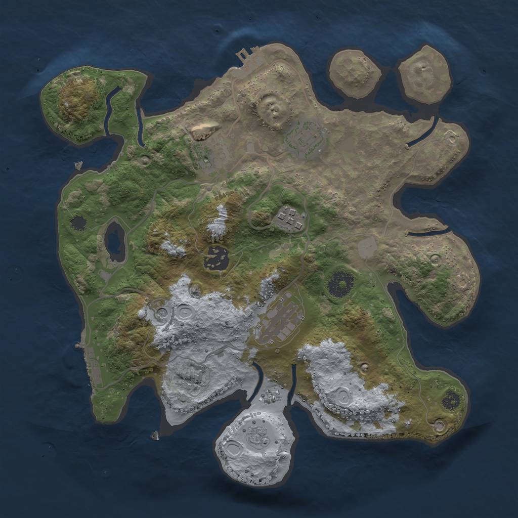 Rust Map: Procedural Map, Size: 3000, Seed: 1931884183, 12 Monuments