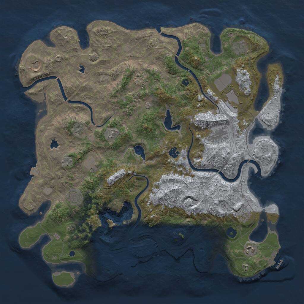 Rust Map: Procedural Map, Size: 4500, Seed: 7259892, 17 Monuments