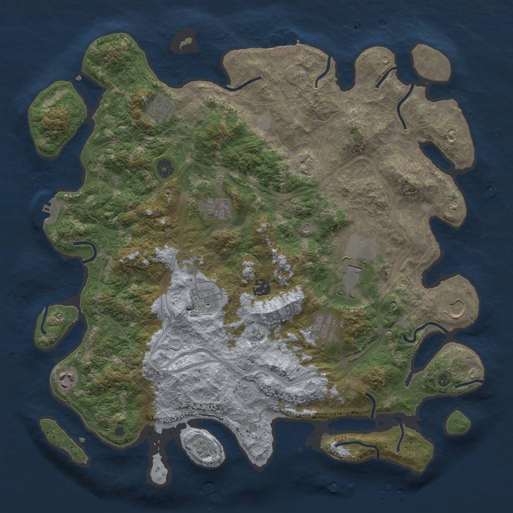 Rust Map: Procedural Map, Size: 4300, Seed: 2377, 16 Monuments